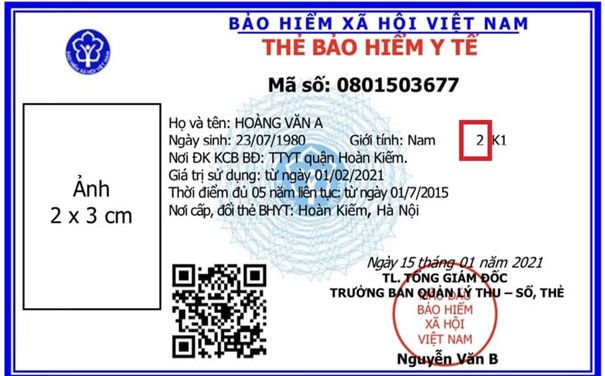 Ký hiệu nhận biết trên thẻ bảo hiểm y tế. Ảnh: ST